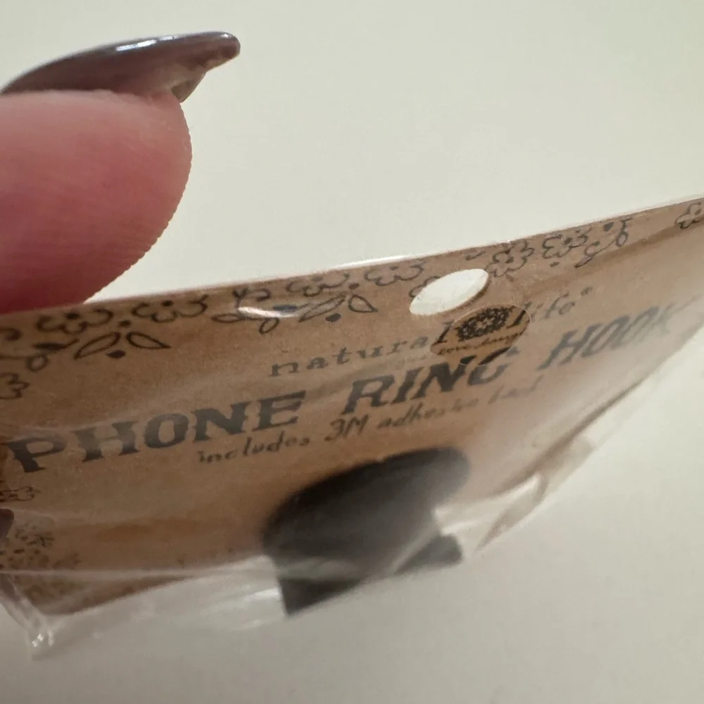 Natural Life Black Floral Phone Ring Hook